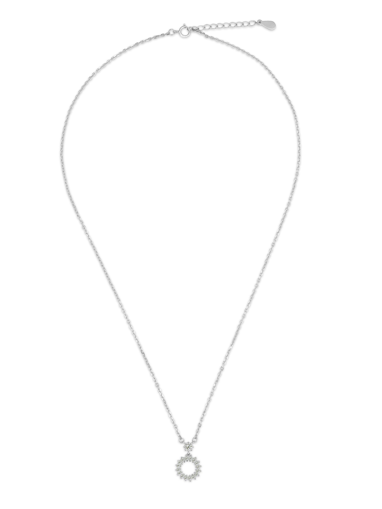 Sllver Round Pendent Everyday 925 Sterling Silver Necklace