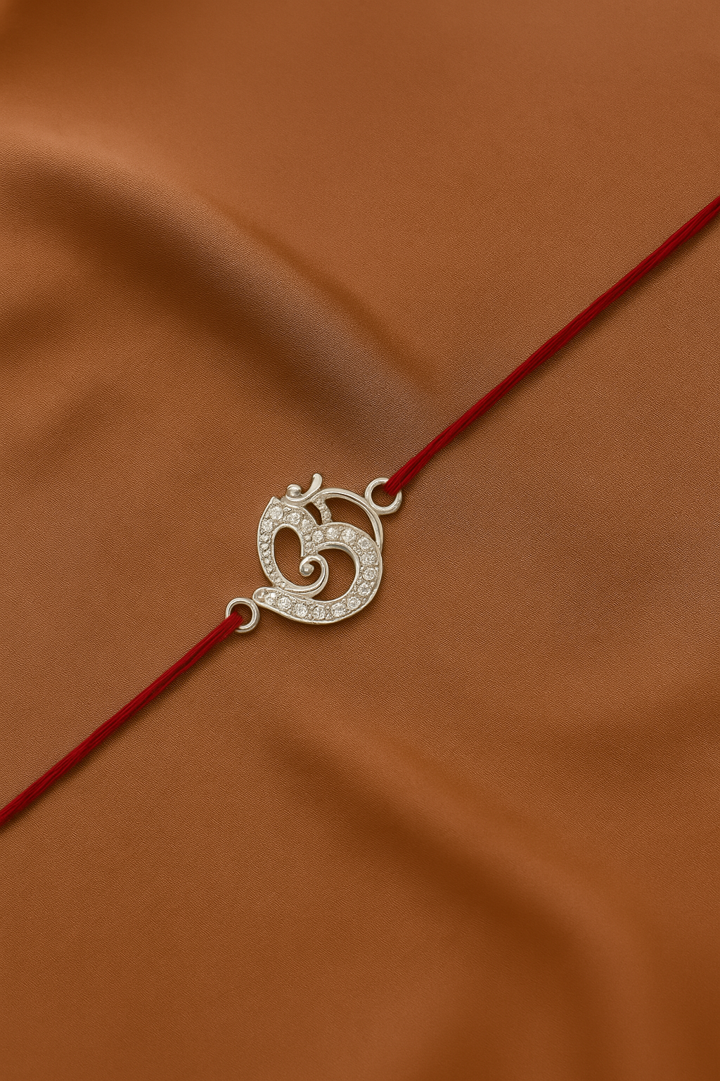 925 Sterling Silver studded Ganeshji OM Rakhi for Brother