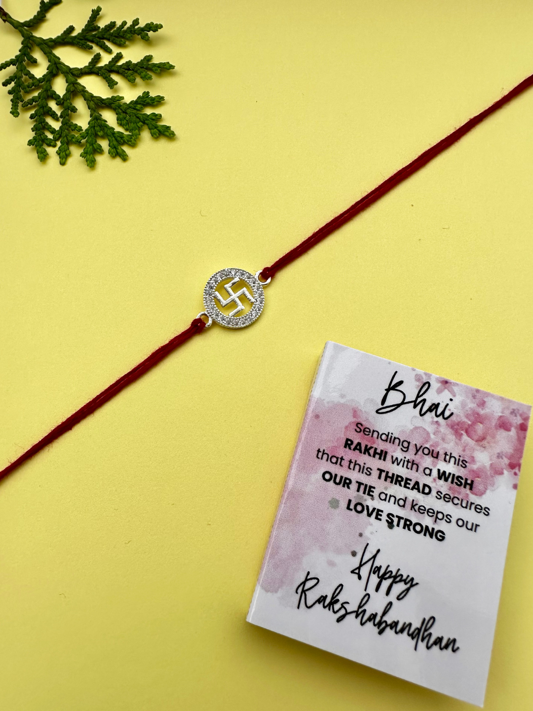 925 Sterling Silver Swastik Rakhi