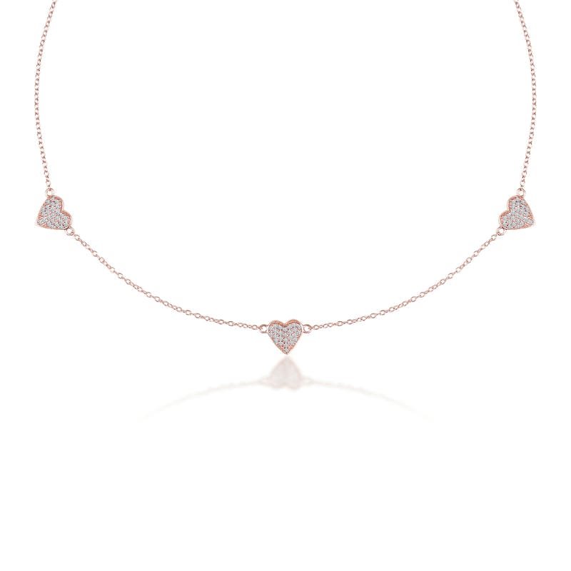 Rose Gold Everlasting Love Heart 925 Sterling Silver Necklace