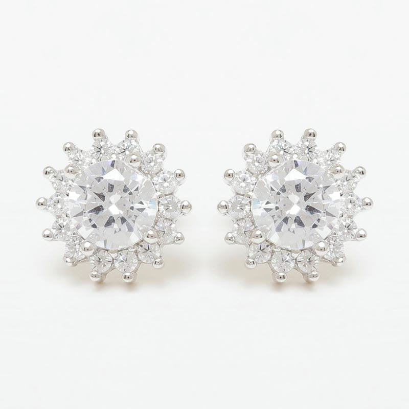 Silver Sunshine Studds 925 Sterling Silver Earrings