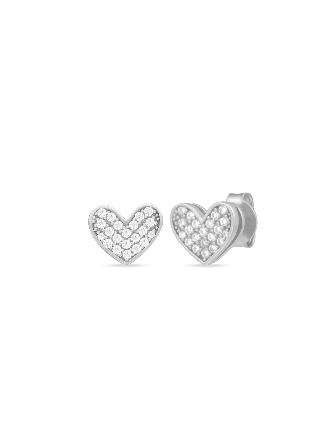 Classic Silver Heart Studs 925 Sterling Silver Earrings