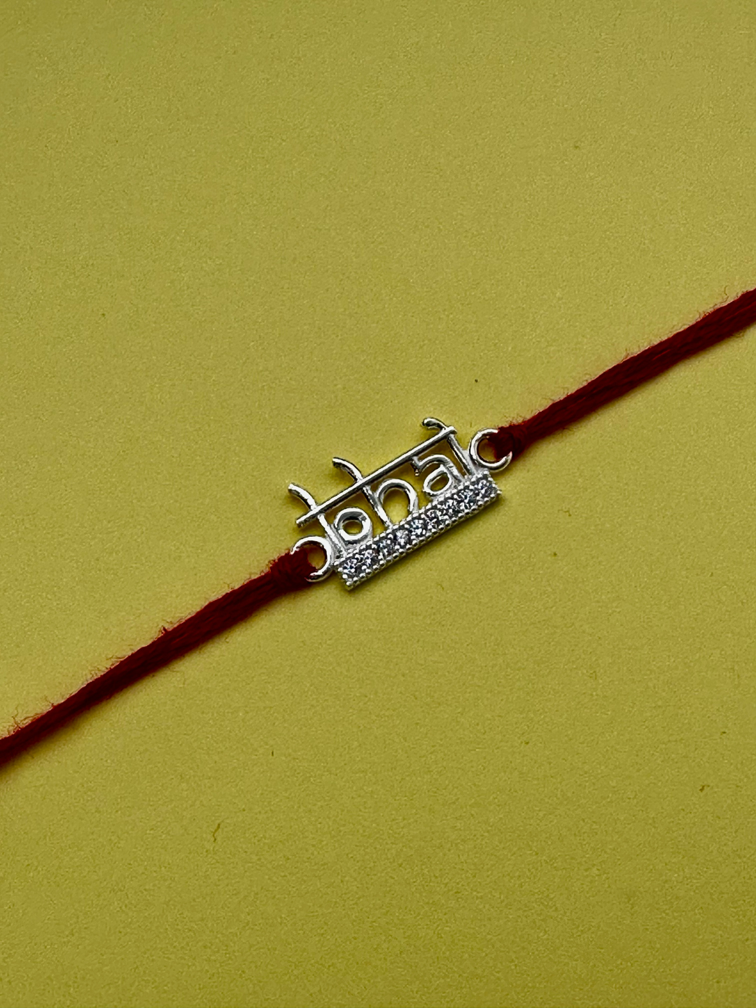925 Sterling Silver Bhai Brother Rakhi with silver coin, chocolate and roli chawal plate