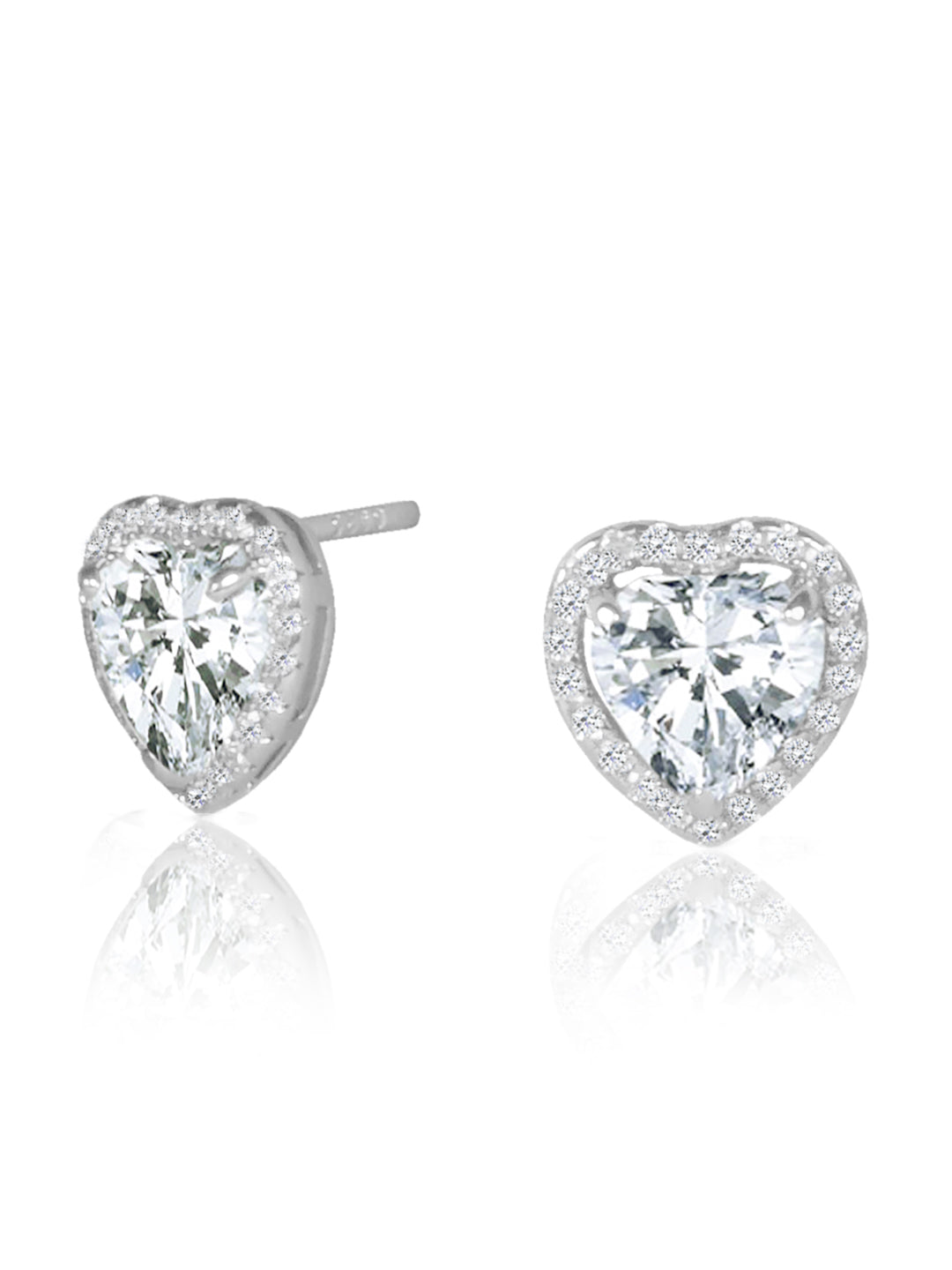Silver Fall in Love heart 925 Sterling Silver Earrings