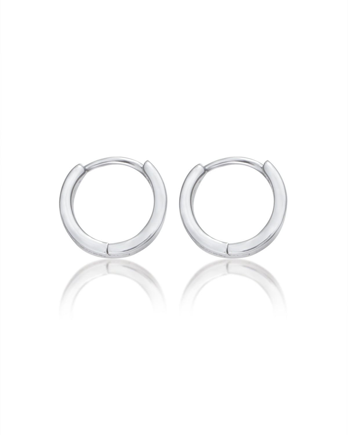 Silver Half Classic Studded Bali (3 mm) 925 Sterling Silver Earrings