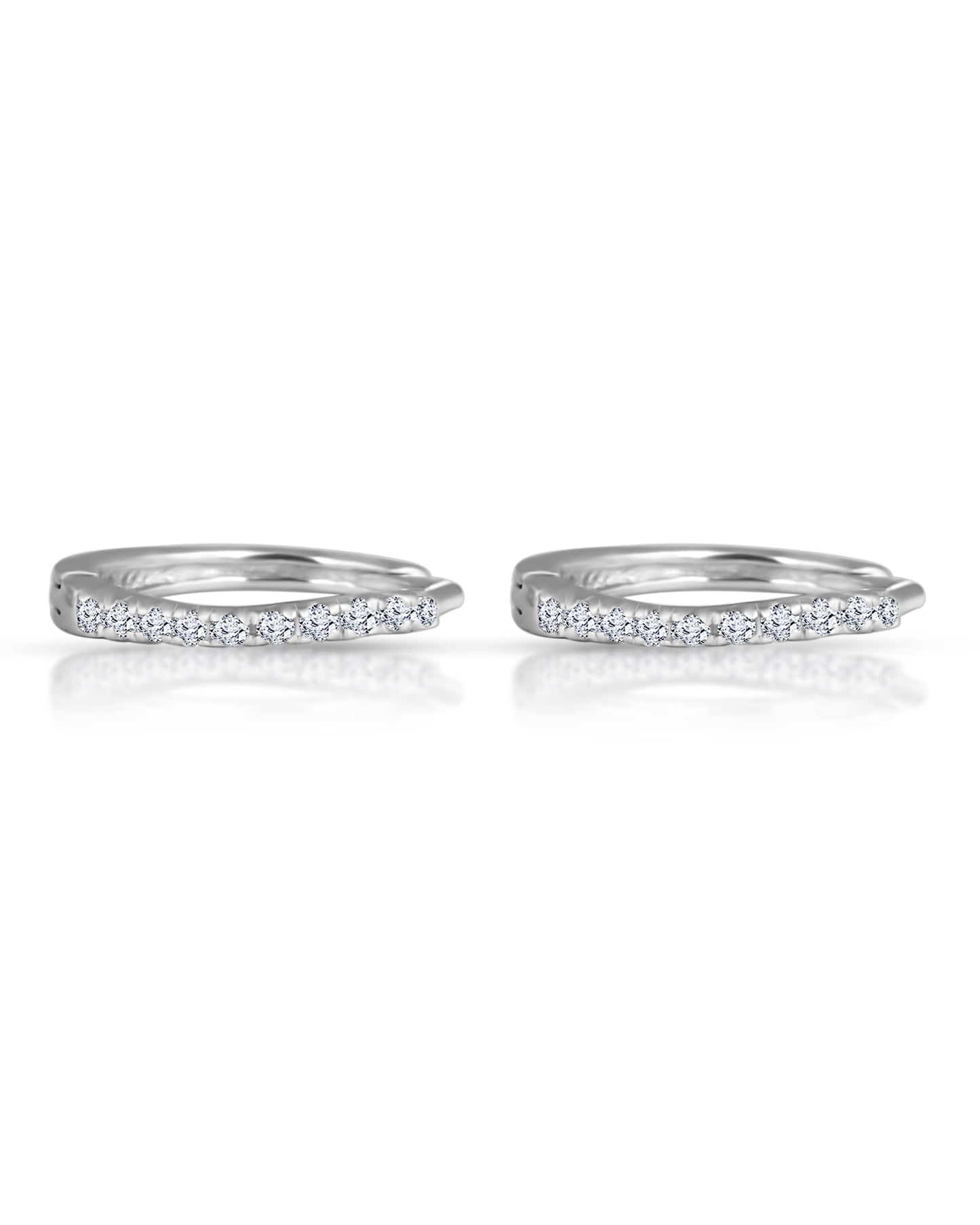 Silver Studded Bali (2 mm) 925 Sterling Silver Earrings