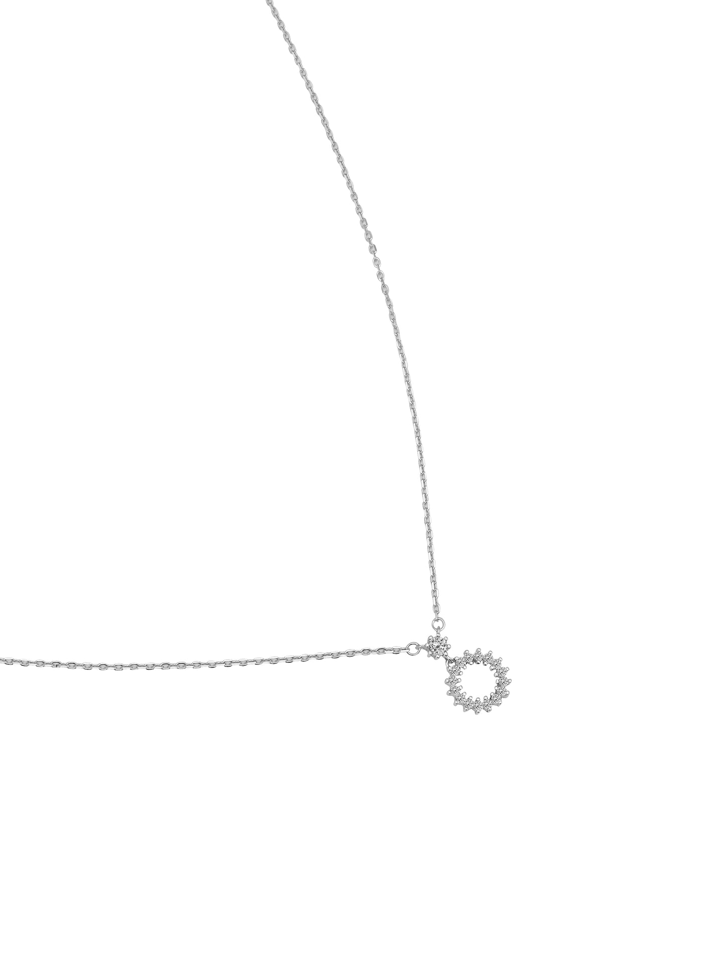 Sllver Round Pendent Everyday 925 Sterling Silver Necklace