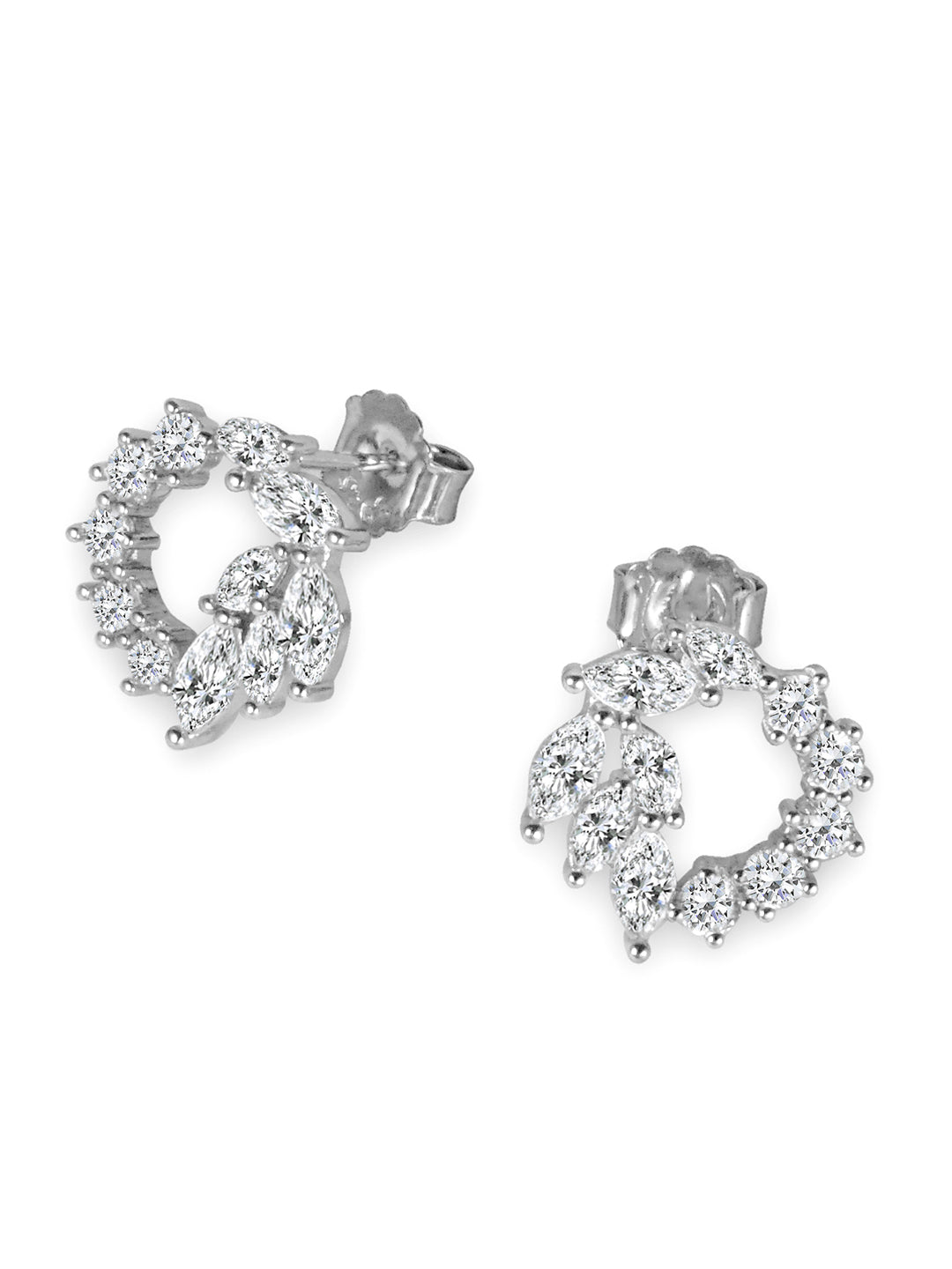 Silver Wreth Floral Studs 925 Sterling Silver Earrings