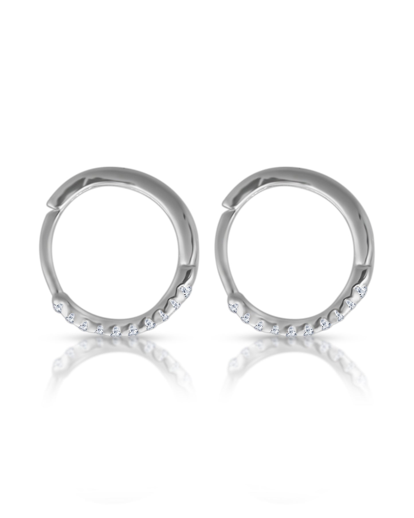 Silver Studded Bali (2 mm) 925 Sterling Silver Earrings