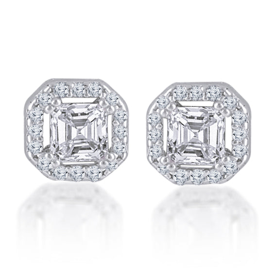 Silver Everyday Studded Solitare 925 Sterling Silver Necklace and Earring Set for women