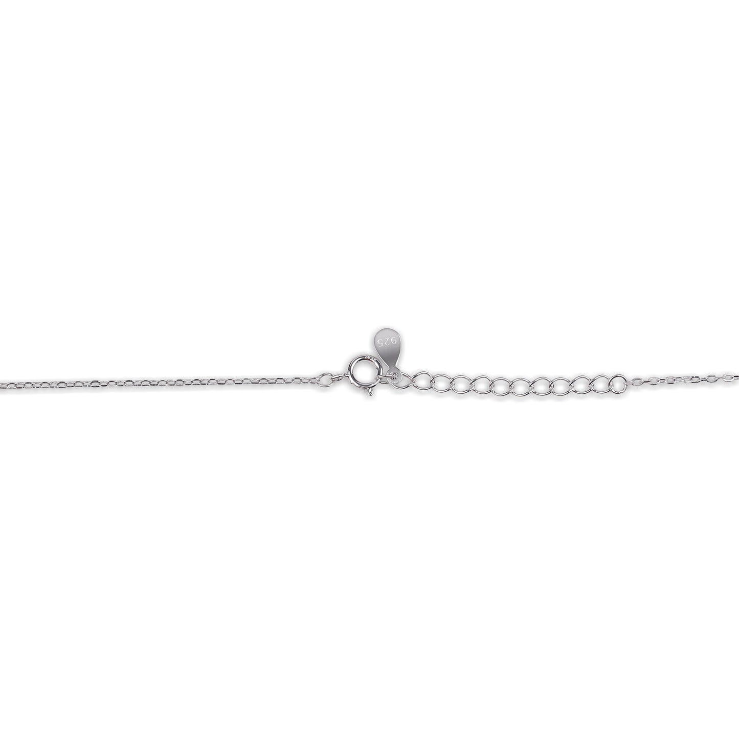 Silver Classic Studded Solitare 925 Sterling Silver Necklace and Earring Set
