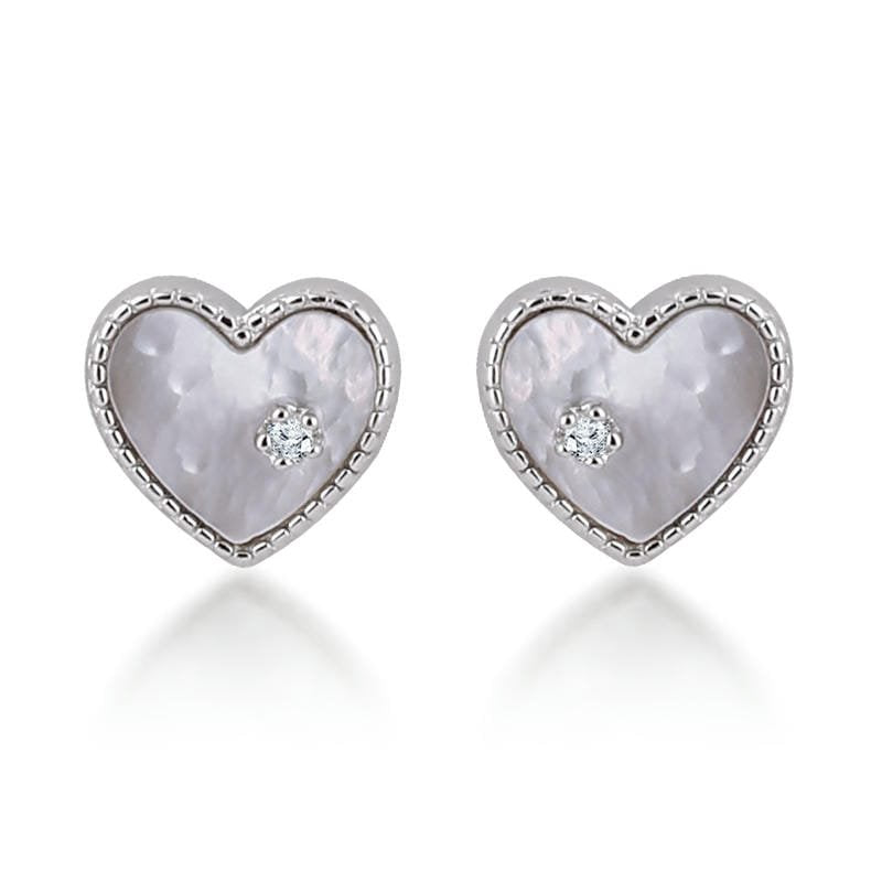 Silver Mother of Pearl (MOP) Studds 925 Sterling Silver Earrings