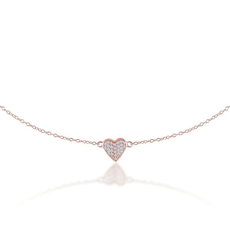 Rose Gold Everlasting Love Heart 925 Sterling Silver Necklace