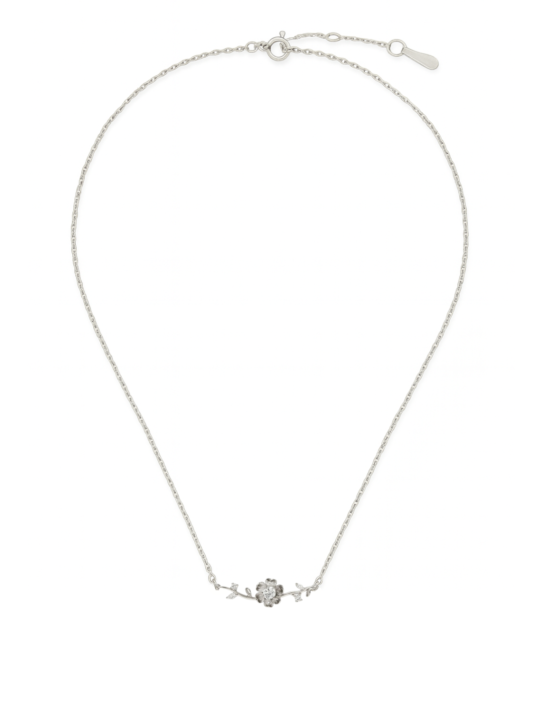 Blossom Vine 925 Sterling Silver Floral Pendant Necklace For Women