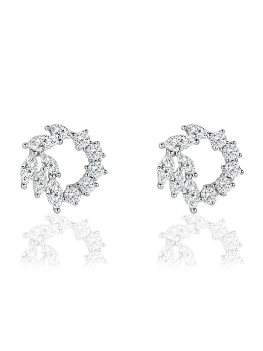 Silver Wreth Floral Studs 925 Sterling Silver Earrings