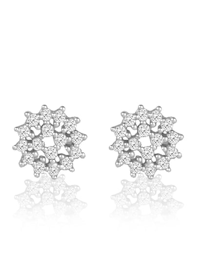 Silver Everyday Studded Round Studs 925 Sterling Silver Earrings