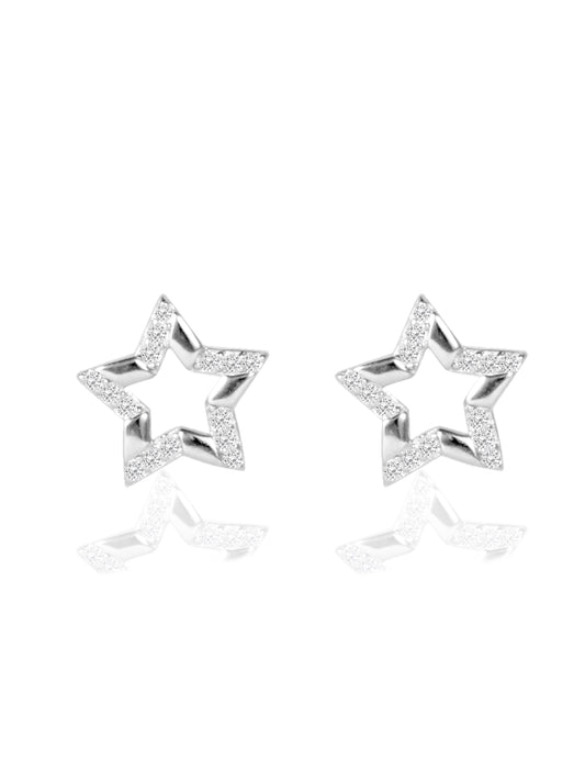 Silver Stella Star 925 Sterling Silver Earrings