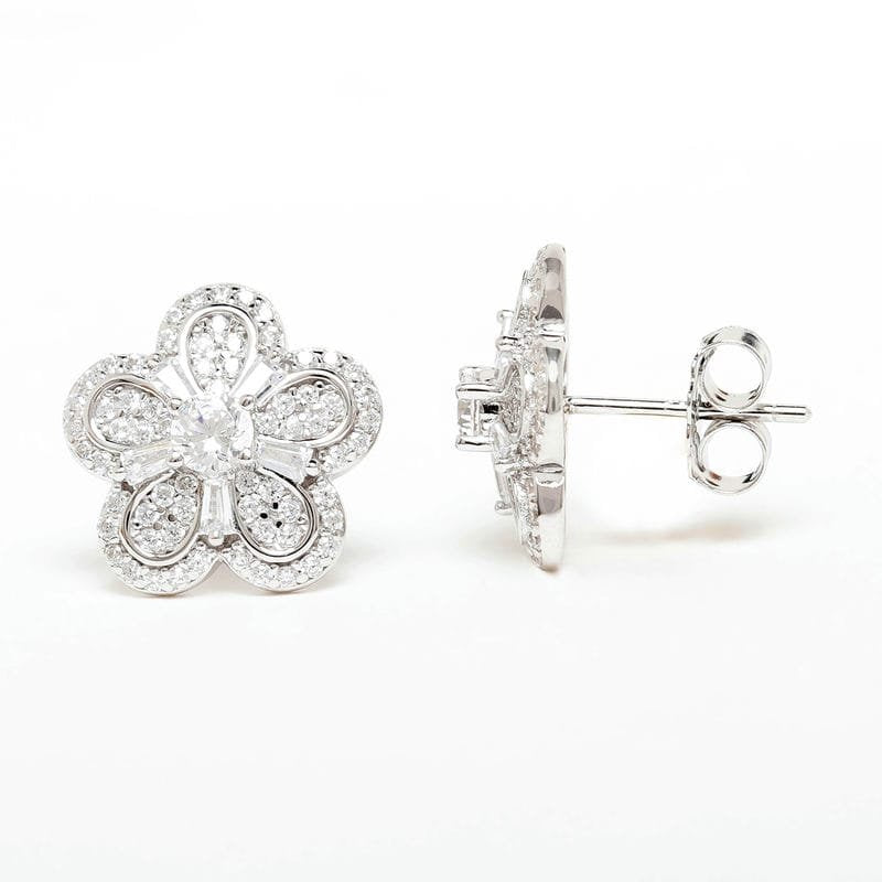 Silver Daizy Flower Studds 925 Sterling Silver Earrings