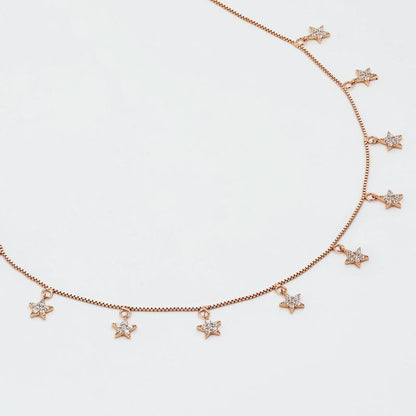 Rose Gold Shine Like A Star 925 Sterling Silver Necklace