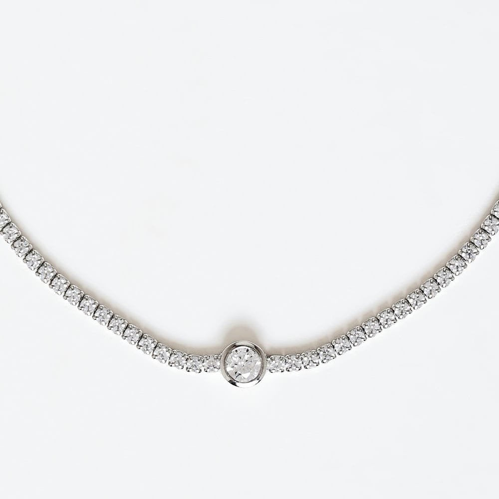 Silver Circle Solitaire 925 Sterling Silver Tennis Bracelet