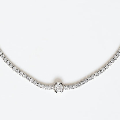 Silver Circle Solitaire 925 Sterling Silver Tennis Bracelet