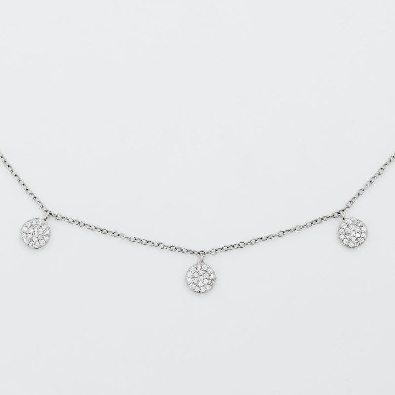 Silver Multi Round Charm 925 Sterling Silver Necklace