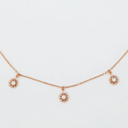 Rose Gold Sunshine Charms 925 Sterling Silver Necklace