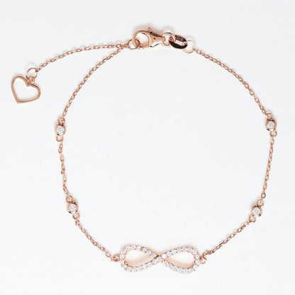 Everlasting Rose gold infinity 925 Sterling Silver Bracelet