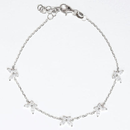 Silver Butterflies in the Garden 925 Sterling Silver Bracelet