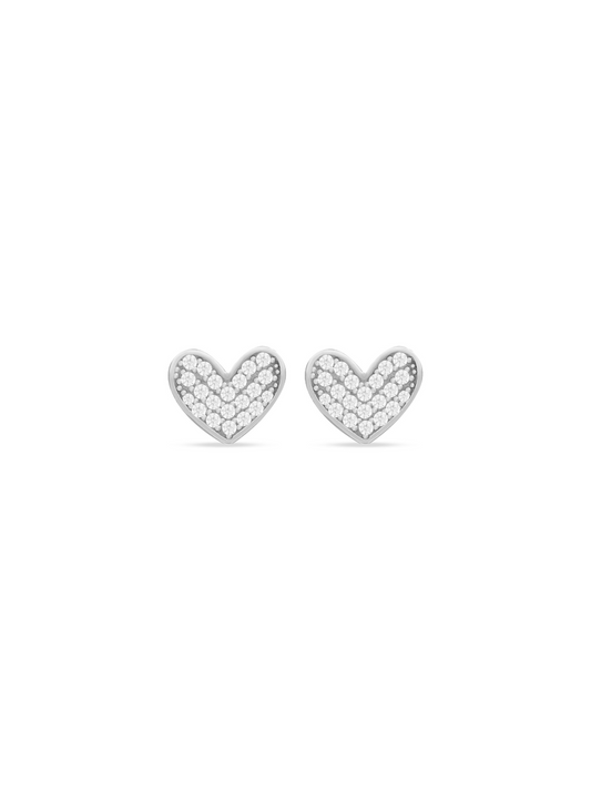 Classic Silver Heart Studs 925 Sterling Silver Earrings