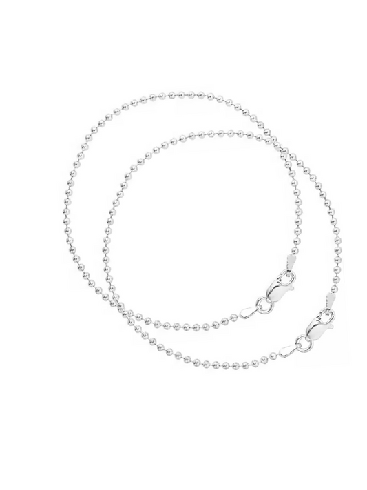 Silver Round Ball Payal 925 Sterling Silver Anklet (Pair)