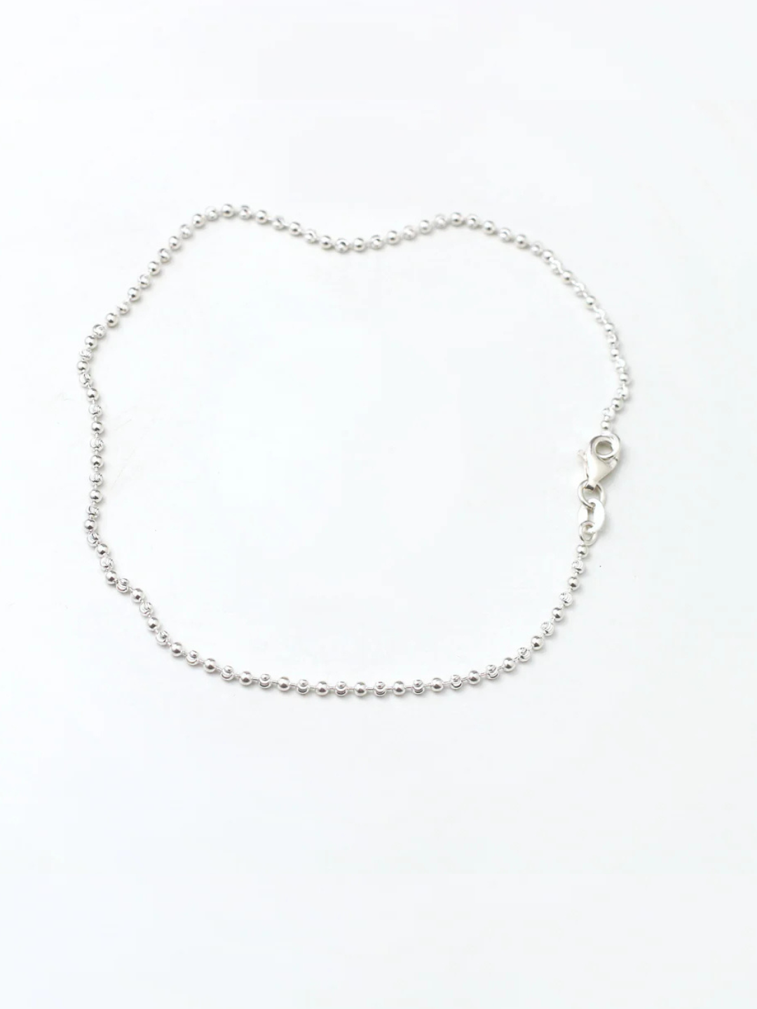 Silver Round Ball Chain 925 Sterming Silver Anklet (Set of 1)