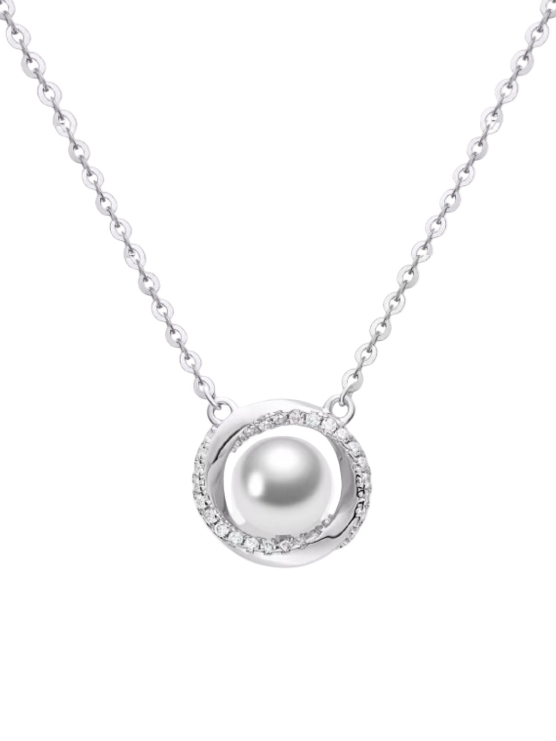 Celeste Halo Pearl 925 Sterling Silver Pendant Necklace For Women