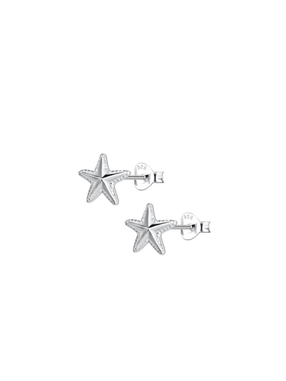 Silver Ocean Starfish Studs 925 Sterling Silver Earrings