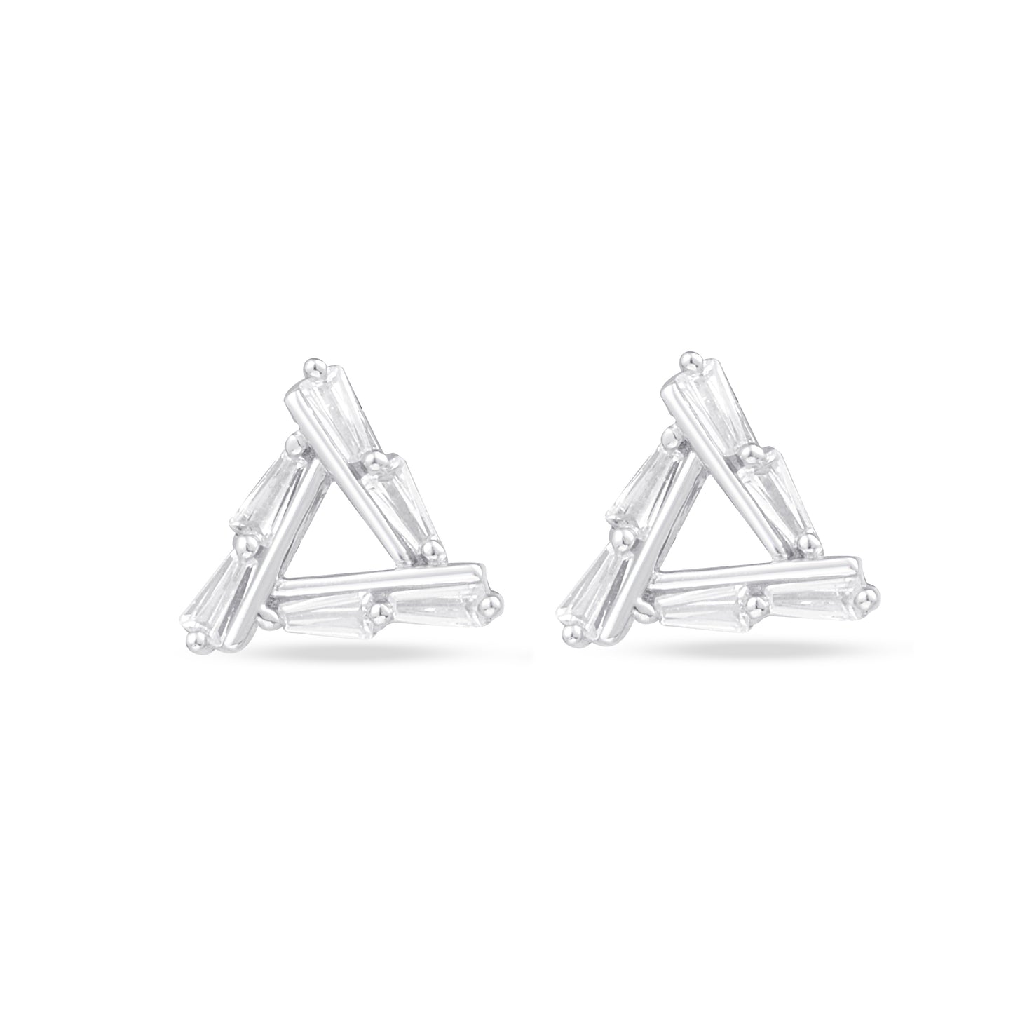 Silver Triangle Everyday Studs 925 Sterling Silver Earrings