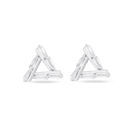 Silver Triangle Everyday Studs 925 Sterling Silver Earrings