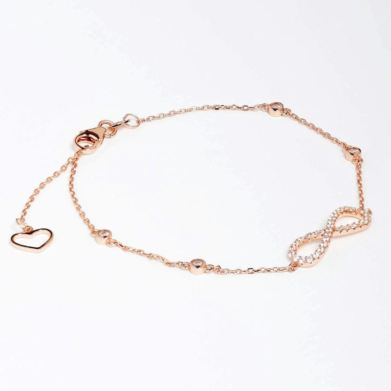 Everlasting Rose gold infinity 925 Sterling Silver Bracelet