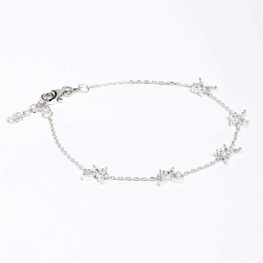 Silver Butterflies in the Garden 925 Sterling Silver Bracelet