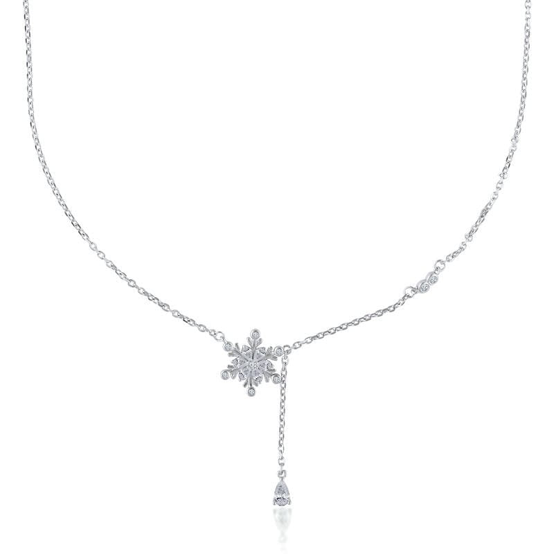 Silver Snowflake Chain Pendent 925 Sterling Silver Necklace