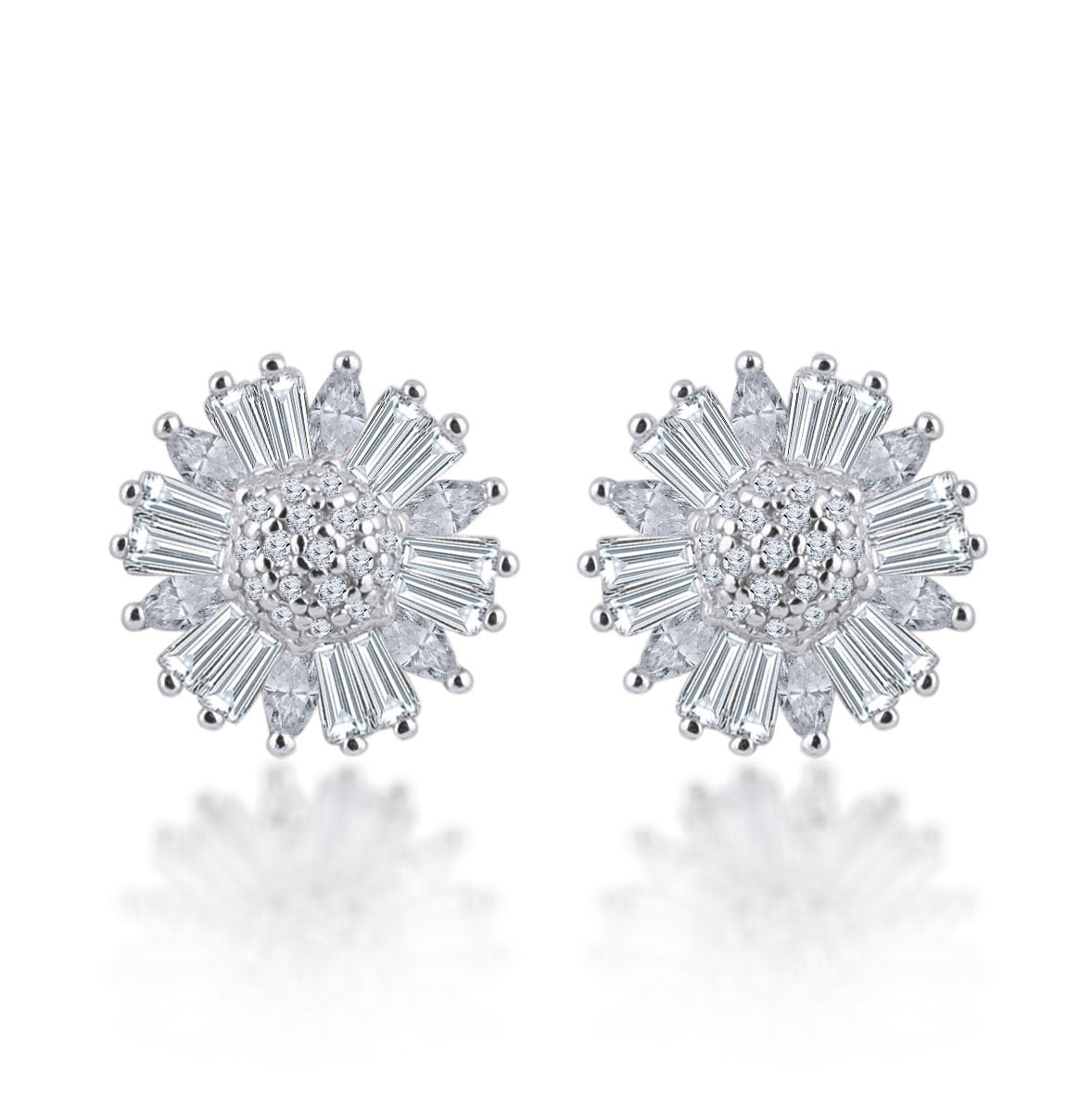 Silver Sunflower Studds 925 Sterling Silver Earrings