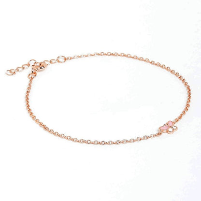 Rose gold Mini Pink Butterfly 925 sterling Silver Bracelet