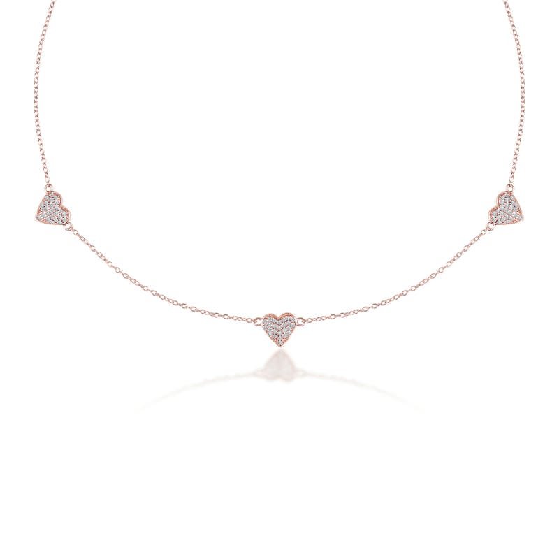 Rose Gold Everlasting Love Heart 925 Sterling Silver Necklace