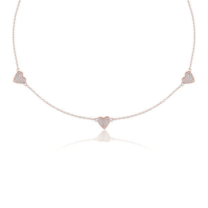 Rose Gold Everlasting Love Heart 925 Sterling Silver Necklace