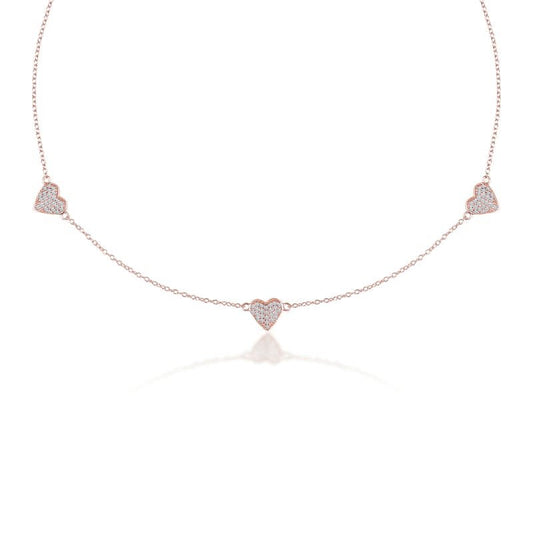 Rose Gold Everlasting Love Heart 925 Sterling Silver Necklace