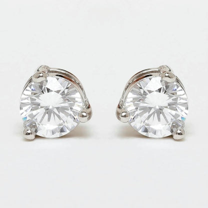 Silver Classic Round Single Solitaire 925 Sterling Silver Earrings