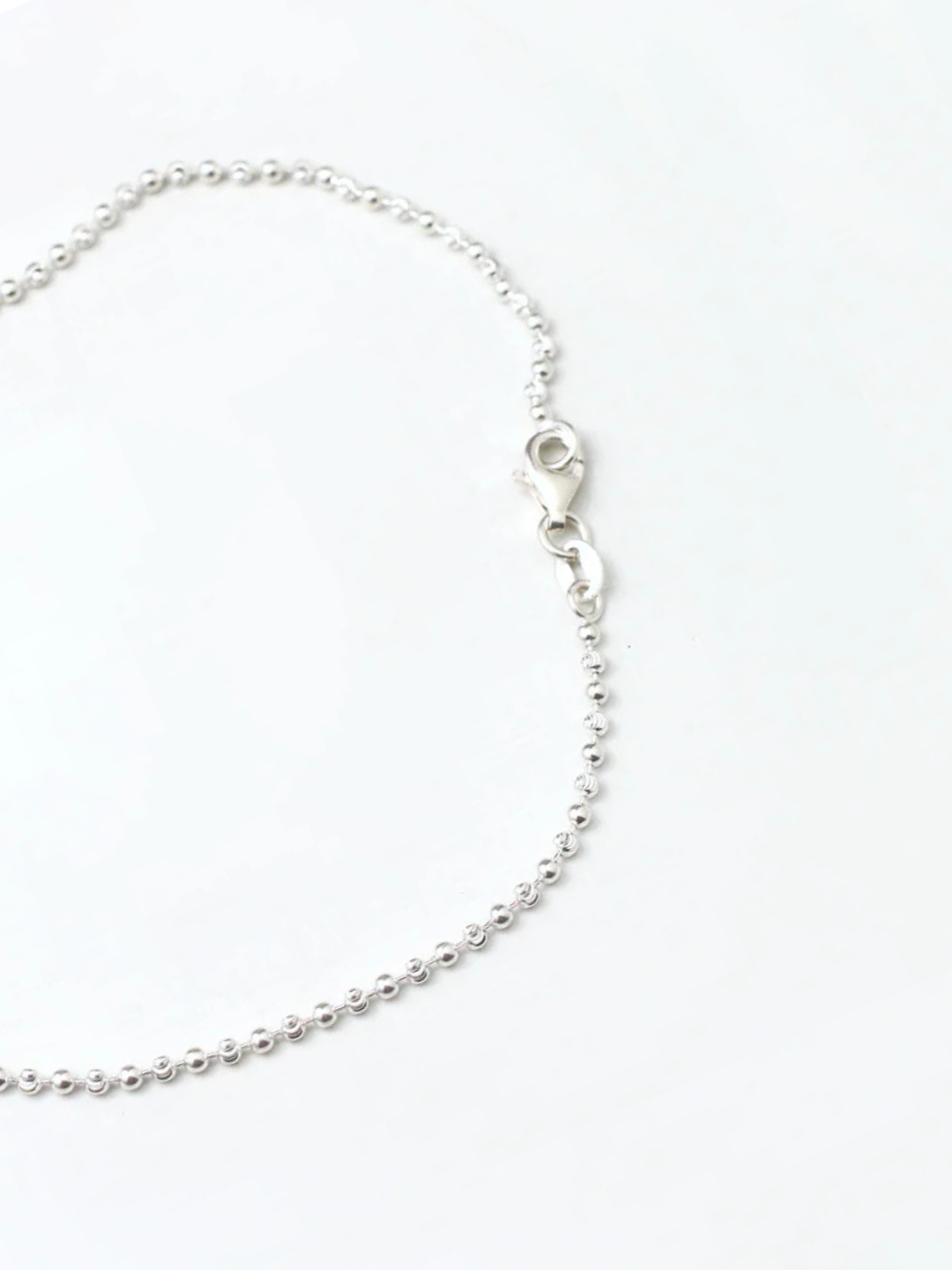 Silver Round Ball Chain 925 Sterming Silver Anklet (Set of 1)