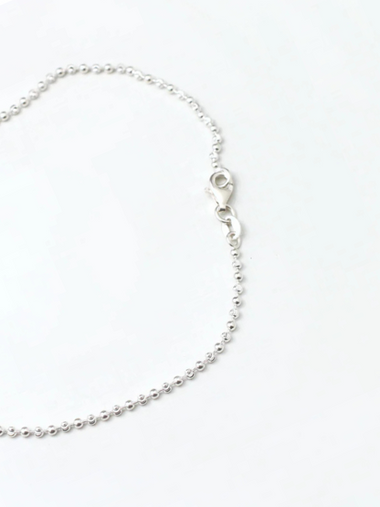 Silver Round Ball Chain 925 Sterming Silver Anklet (Set of 1)