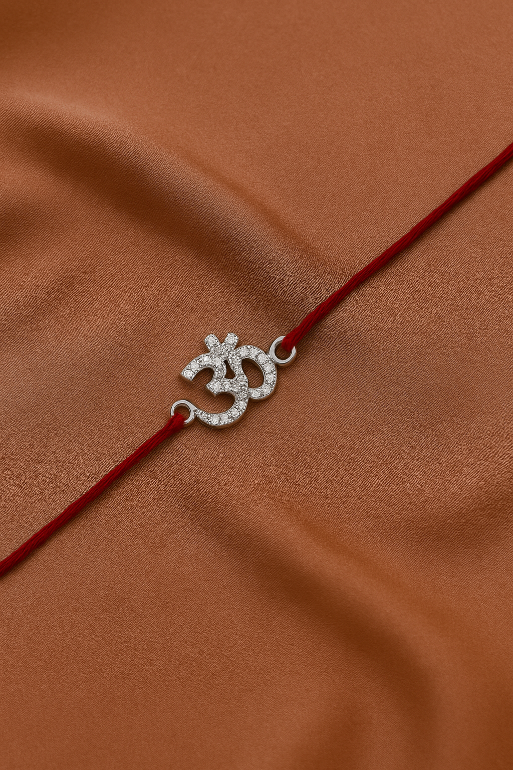 925 Sterling Silver studded OM Rakhi for Bhai