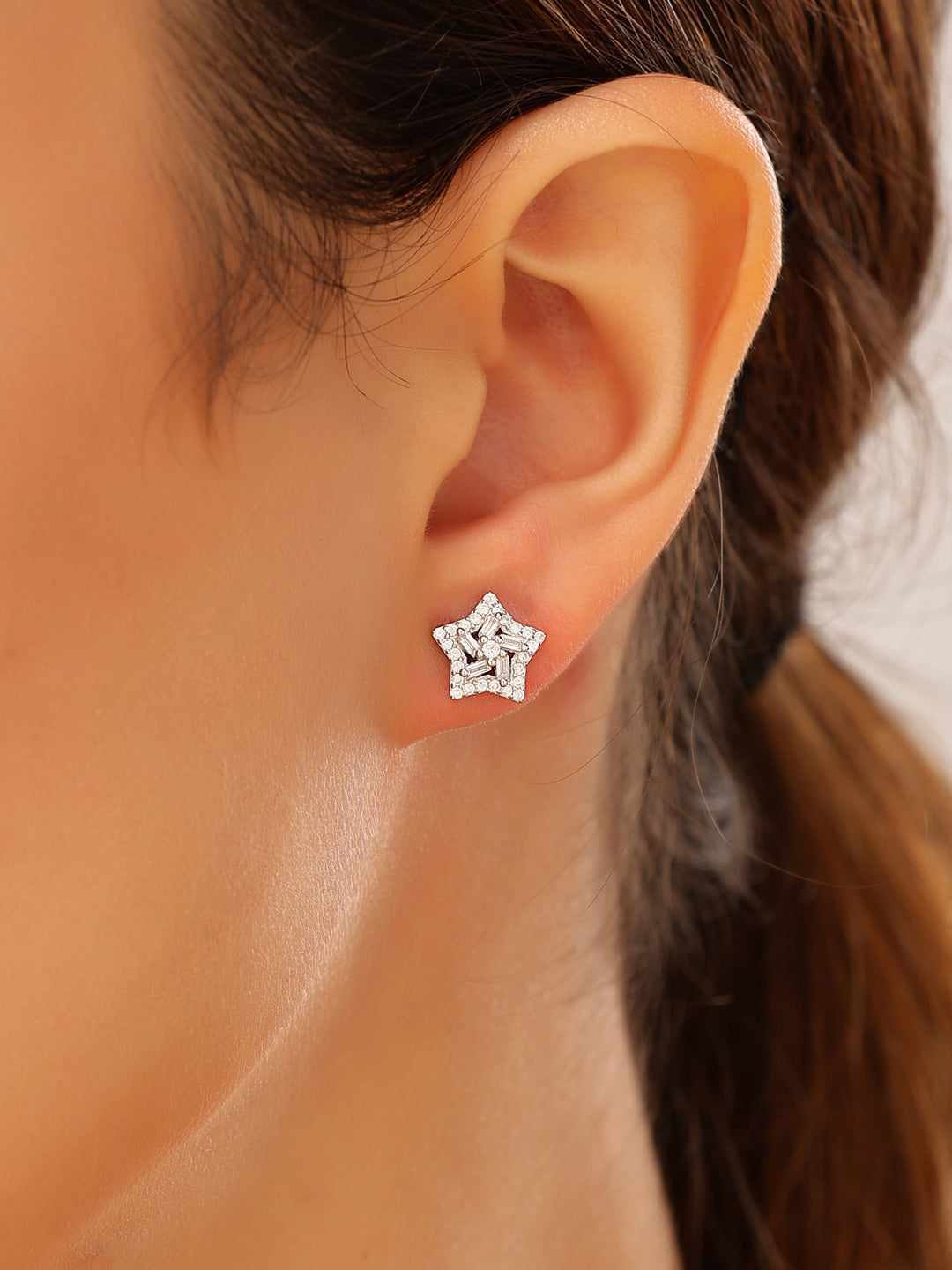 Silver Star in the sky 925 Sterling Silver Earrings