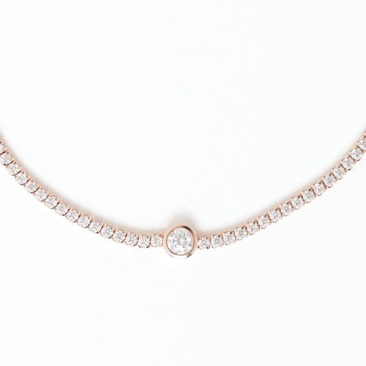 Rose gold Circle Solitaire 925 Sterling Silver Tennis Bracelet